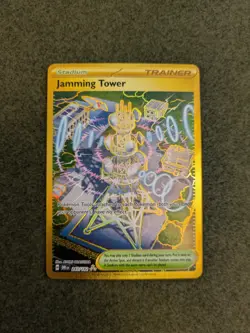 Pokemon TCG Jamming Tower Destined Rivals Gold Hyper Rare Card 243/182 - Image 1