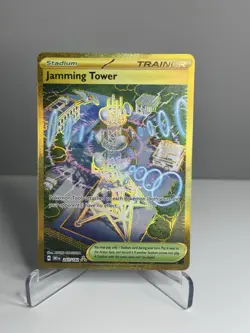 Jamming Tower 243/182 Destined Rivals Gold Hyper Rare Pokemon Card - NM - Image 1