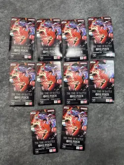 One Piece OP-16 The Time Of Battle Booster Pack Sleeves Lot of 10 Packs NEW - Image 1