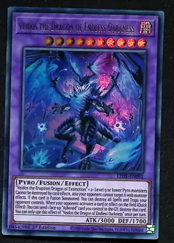 Veidos the Dragon of Endless Darkness - LEDE-EN092 Ultra Rare 1st Edition Yugioh - Image 1