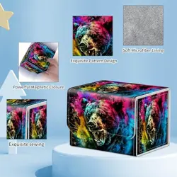 for MTG Commander Deck Box,Card Deck Box for Trading Yugioh Colorful Bear - Image 3