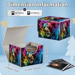 for MTG Commander Deck Box,Card Deck Box for Trading Yugioh Colorful Bear - Image 5
