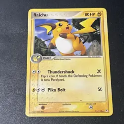 Pokemon EX Holon Phantoms 51/110 Raichu Card NM FREE SH - Image 1