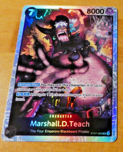 ONE PIECE ENGLISH CARD GAME HOLO CARTE Marshall D. Teach ST27-005 EN ST NM - Image 1