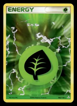 Grass Energy 105/110 Reverse Holo Holon Phantoms Pokemon Card - Image 1