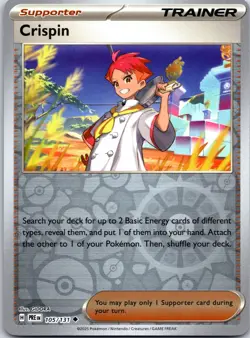 Pokemon TCG - Crispin - Reverse Holo Uncommon Prismatic Evolutions 105/131 NM - Image 1