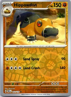 Pokemon TCG - Hippowdon Reverse Holo Common SV: Prismatic Evolutions 053/131 NM - Image 1
