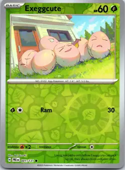 Pokemon TCG - Exeggcute Reverse Holo Common SV: Prismatic Evolutions 001/131 NM - Image 1