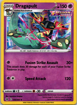 Pokemon Card - Dragapult 130/264 Fusion Strike - Holo NM - Image 1