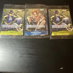 Bandai One Piece Card Game PROMO Foil 3-Card Lot - Sabo x2 P-073, Ace P-074 - Image 1