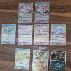 Pokemon TCG Prismatic Evolutions 8-Card Holo ex Lot: Espeon, Vaporeon - Image 1