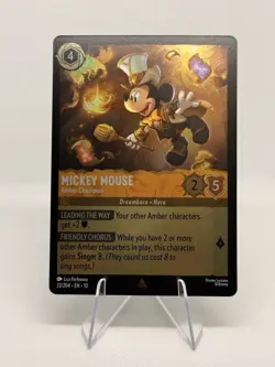 Mickey Mouse Amber Champion NM Cold Foil Whispers in the Well Lorcana 23/204 - Image 1