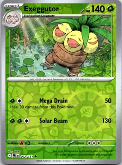 Pokemon TCG - Exeggutor Reverse Holo Uncommon SV: Prismatic Evolutions 002/131 N - Image 1