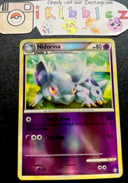 Nidorina 45/102 NM Reverse Holo Foil Pokemon Card. Free Tracked Shipping! - Image 1