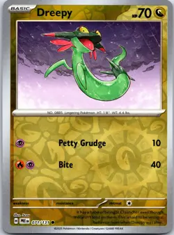 Pokemon TCG - Dreepy Reverse Holo Common SV: Prismatic Evolutions 071/131 NM - Image 1