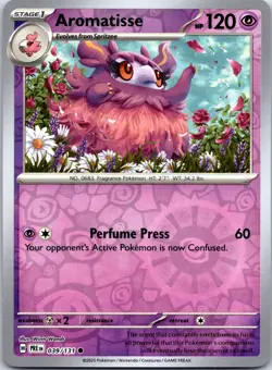 Pokemon TCG - Aromatisse Reverse Holo Common SV: Prismatic Evolutions 039/131 NM - Image 1