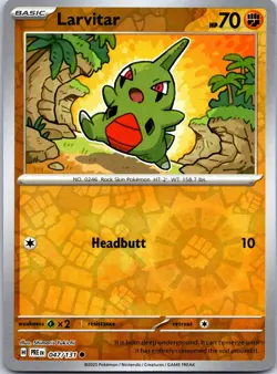 Pokemon TCG - Larvitar Reverse Holo Common SV: Prismatic Evolutions 047/131 NM - Image 1