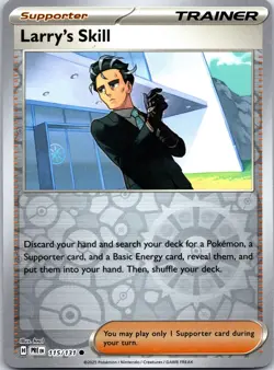 Pokemon TCG - Larry's Skill - Reverse Holo Common SV: Prismatic Evolutions 115/1 - Image 1