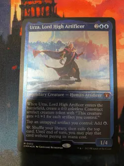 MTG Commander Masters Urza Lord High Artificer Retro Frame Foil Etched - Image 1