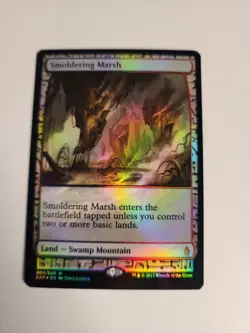 Mtg Smoldering Marsh Zendikar Expeditions Foil NM . - Image 1