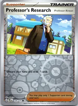 Pokemon TCG - Professor's Research Reverse Holo Prismatic Evolutions 124/131 NM - Image 1