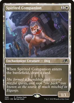 MTG Spirited Companion Kamigawa: Neon Dynasty 508 Foil Promo - Image 1