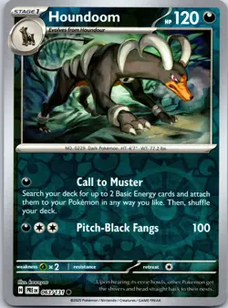 Pokemon TCG - Houndoom Reverse Holo Common SV: Prismatic Evolutions 063/131 NM - Image 1