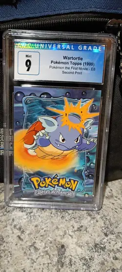 CGC 9 Topps Pokemon Edt E8 Wartortle #8 Second Print Black Logo - Image 1