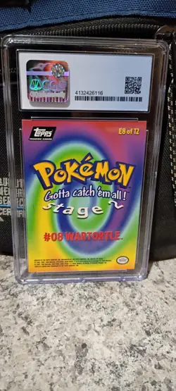 CGC 9 Topps Pokemon Edt E8 Wartortle #8 Second Print Black Logo - Image 2