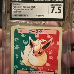 Pokemon Topsun Flareon Blue Back 1st Print #136 CGC 7.5 Near Mint Plus 🔥 - Image 3