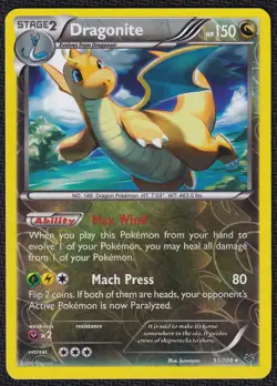Pokemon Dragonite 51/108 Reverse Holo XY Roaring Skies - Image 1