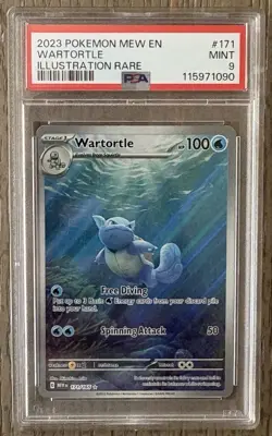 Pokemon TCG Wartortle 171/165 Scarlet & Violet 151 Illustration Rare PSA 9 - Image 1