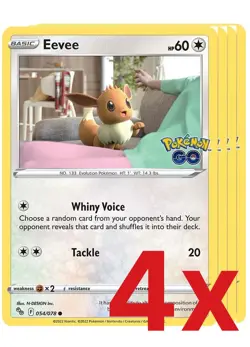 4x Eevee Common Colorless Pokemon GO 054/078 LP 2022 - Image 1