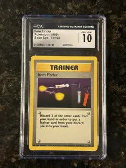 Pokemon Item Finder Rare 1999 Base Set 74/102 CGC Gem Mint 10 - Image 1