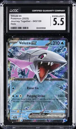 2025 POKEMON JOURNEY TOGETHER HOLO #043/159 VELUZA EX CGC 5.5 - Image 1