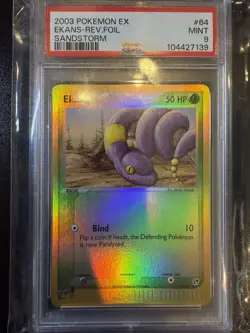 *POP 30* PSA 9 - 2003 Pokemon EX Sandstorm Ekans #64 - Reverse Holo - Image 1