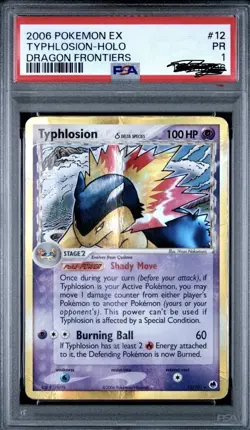 Pokemon Typhlosion EX Dragon Frontiers 12/101 Holo Rare PSA 1 English TCG - Image 1