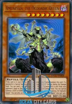 Yugioh Amunessia, the Ogdoadic Queen ANGU-EN008 Ultra Rare 1st Edition - Image 1