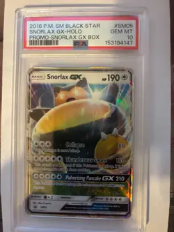2016 POKEMON SM BLACK STAR PROMO SNORLAX GX BOX #SM05 SNORLAX GX-HOLO PSA 10 - Image 1