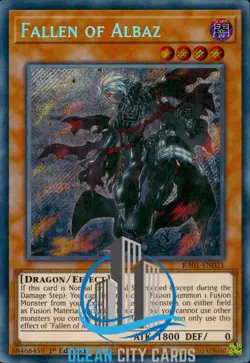 Yugioh Fallen Of Albaz RA01-EN021 Secret Rare 1st Edition - Image 1