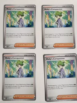 Wally's Compassion 132/132 x4 Playset 4x Pokemon TCG ME01 Mega Evolution MEG - Image 1