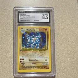 Wizards of the Coast Pokemon Base Set 1st Ed Machamp Holo 8/102 CGC 8.5 - Image 1