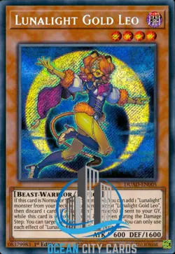 Yugioh Lunalight Gold Leo DUAD-EN005 Secret Rare 1st Edition - Image 1