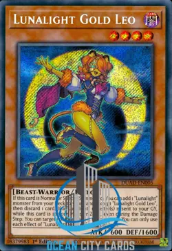 Yugioh Lunalight Gold Leo DUAD-EN005 Secret Rare 1st Edition - Image 3