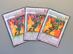 yugioh 3X FLAMVELL URUQUIZAS DT01-EN033 PARALLEL RARE near mint play set - Image 1