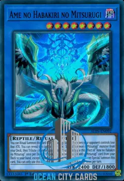 Yugioh Ame no Habakiri no Mitsurugi ALIN-EN092 Super Rare 1st Edition - Image 1