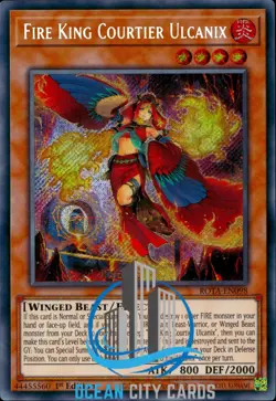 Yugioh Fire King Courtier Ulcanix ROTA-EN098 Secret Rare 1st Edition - Image 1