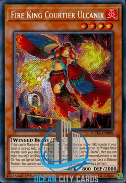 Yugioh Fire King Courtier Ulcanix ROTA-EN098 Secret Rare 1st Edition - Image 5