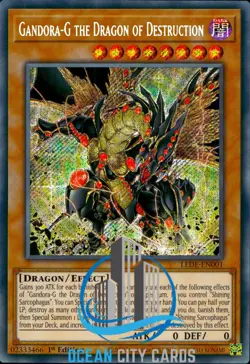 Yugioh Gandora-G the Dragon of Destruction 1st Edition LEDE-EN001 Secret Rare - Image 1