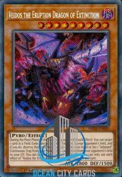 Yugioh Veidos the Eruption Dragon of Extinction Phni-En090 1st ed Secret - Image 1